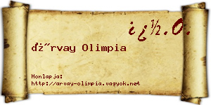 Árvay Olimpia névjegykártya